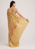 Beige Khaddi Georgette Jaal Work Saree With Animal Bird Motifs