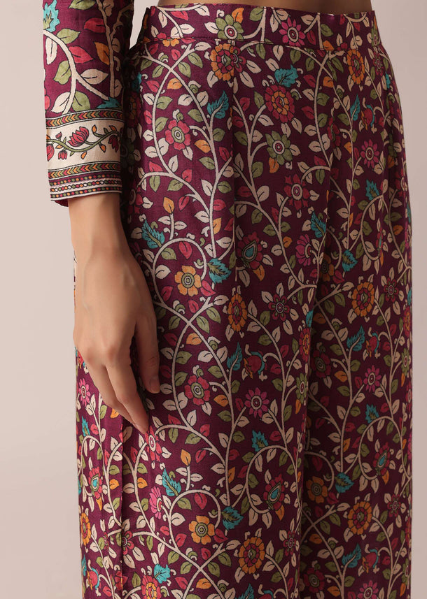 Beige Kurta And Pant Set With Printed Motifs