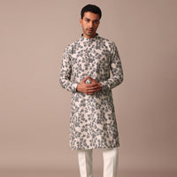 Beige Kurta With Thread Work Motifs