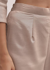 Beige Linen Kurta Palazzo Set