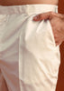 Beige Linen Silk Jacket Kurta And Jacket Set With Aari Work