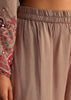 Beige Printed Kurti Pant Set With Chiffon Dupatta