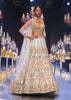 Beige Silk Bridal Lehenga Set With Organza 3D Floral Embroidery