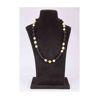 Black And Gold Beaded Necklace Along With White Pearls Online - Kalki Fashion