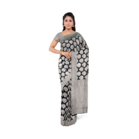 Black Banarasi Saree In Silk With Brocade Blouse Piece Online - Kalki Fashion