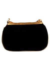 Black Clutch With Hand Embellished Golden Cut Dana And Sequins Online - Kalki Fashion