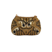 Black Clutch With Hand Embellished Golden Cut Dana And Sequins Online - Kalki Fashion
