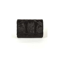 Black Embellished Clutch In Abstract Pattern Online - Kalki Fashion