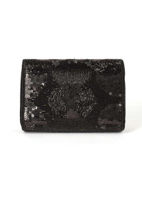 Black Embellished Clutch In Abstract Pattern Online - Kalki Fashion