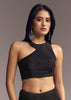 Black Organza Saree With Beaded Geometric Embroidery