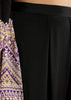 Black Printed Border Anarkali Set With Palazzo And Dupatta
