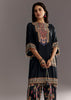 Black Printed Muslin Kurta Dhoti Set