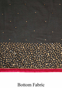 Haute Black Saree Embellished In Kundan Work Online - Kalki Fashion