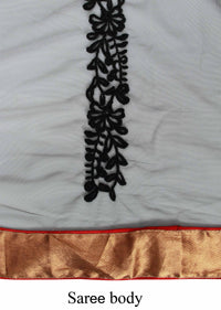 Black saree with thread embroidery