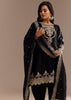 Black Satin Zari Embroidered Dhoti Kurta Set