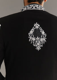 Black Sequin Jaal Embroidered Indo Western Set