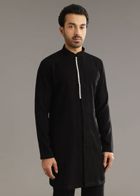 Black Sequin Jaal Embroidered Indo Western Set