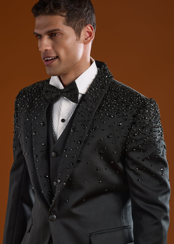 Black Tuxedo With Zardosi Detailing
