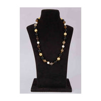 Black, Brown, And Gold Beaded Necklace Along With White Pearls Online - Kalki Fashion