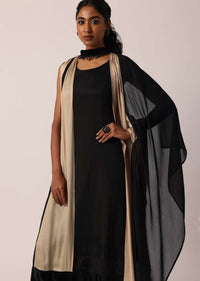 Black Anarkali Set With Choker Dupatta