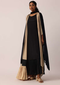 Black Anarkali Set With Choker Dupatta