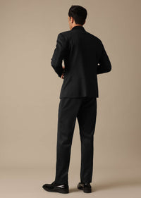 Black Blazer And Pant Set Tuxedo In Terry Rayon