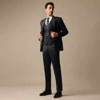 Black Blazer And Pant Set Tuxedo In Terry Rayon