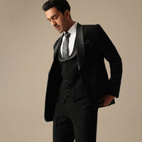 Black Blazer And Pant Set Tuxedo With Cutwork Detail