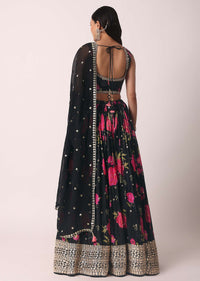 Black Chiffon Lehenga Set With Gota Patti Work