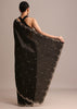 Black Crushed Tissue Saree With Sequin And Cutdana Embroidered Border
