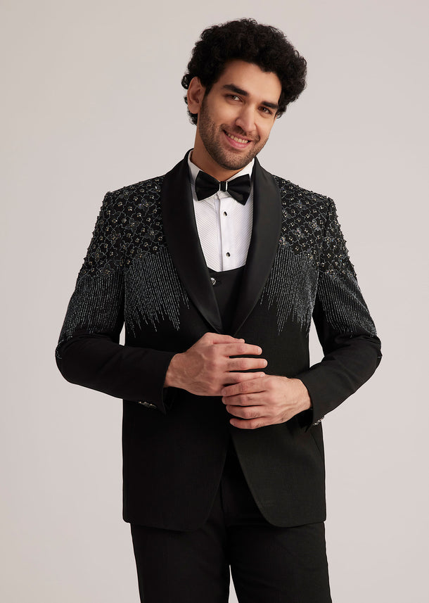 Black Embellished Tuxedo