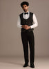 Black Embellished Tuxedo Suit