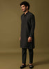 Black Cutdana Embroidered Kurta Jacket Set