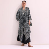 Black Embroidered Kurta Palazzo Set With Potli