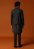 Black Embroidered Rayon Kurta Jacket Set For men