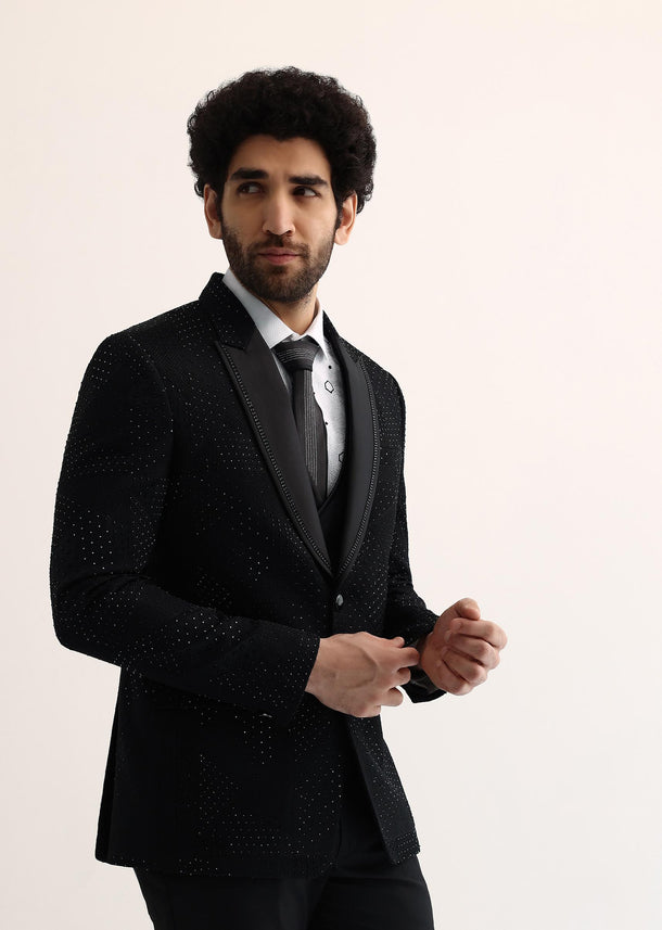 Black Embroidered Tuxedo