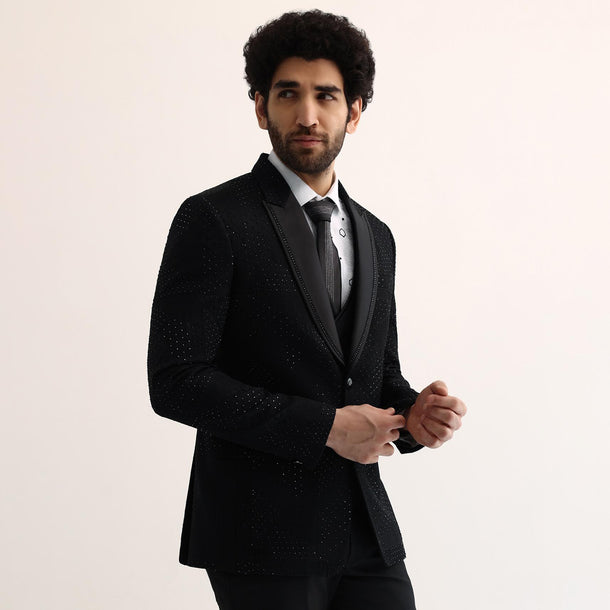 Black Embroidered Tuxedo