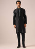 Black Floral Jacket And Kurta Set