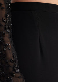 Black Georgette Embroidered Sharara Suit