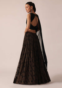 Black Hand Embroidered Lehenga Set