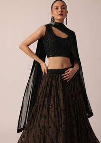 Black Hand Embroidered Lehenga Set