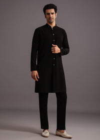 Black Jodhpuri Kurta Set With Handwork