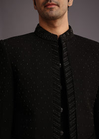 Black Jodhpuri Kurta Set With Handwork