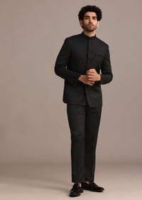 Black Jodhpuri Set With Hand Embellishments