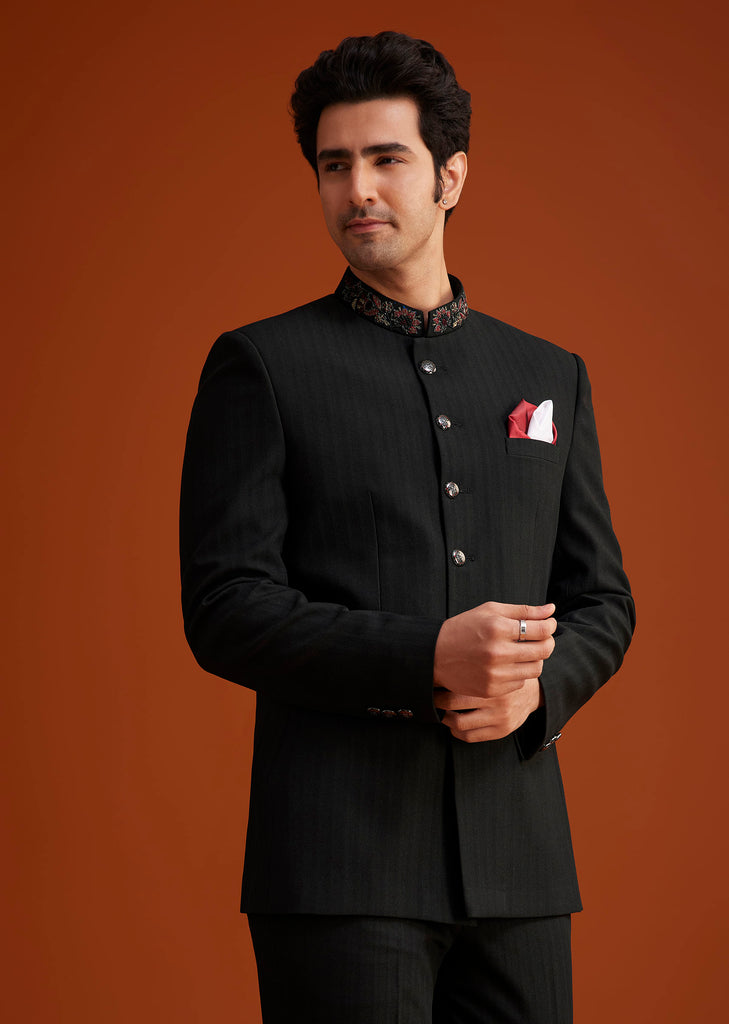 Black Jodhpuri Suit