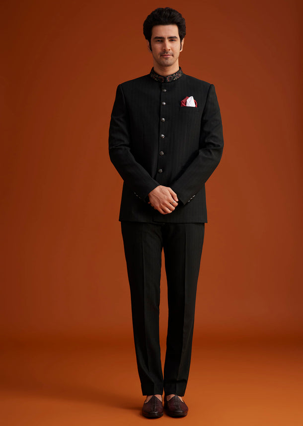 Black Jodhpuri Suit