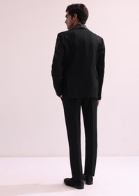 Black Lapel Hand Embroidered Tuxedo With Shirt And Pants