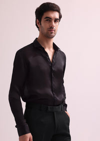 Black Lapel Hand Embroidered Tuxedo With Shirt And Pants
