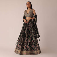 Black Lehenga Set With Sequin Work