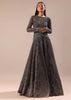 Black Ombre Embroidered Net Gown